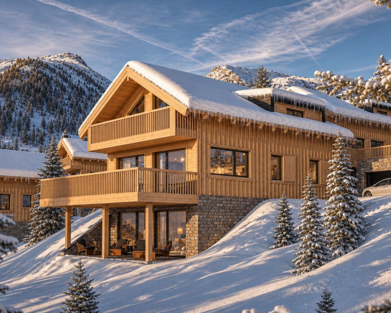 Chalet im Winter
